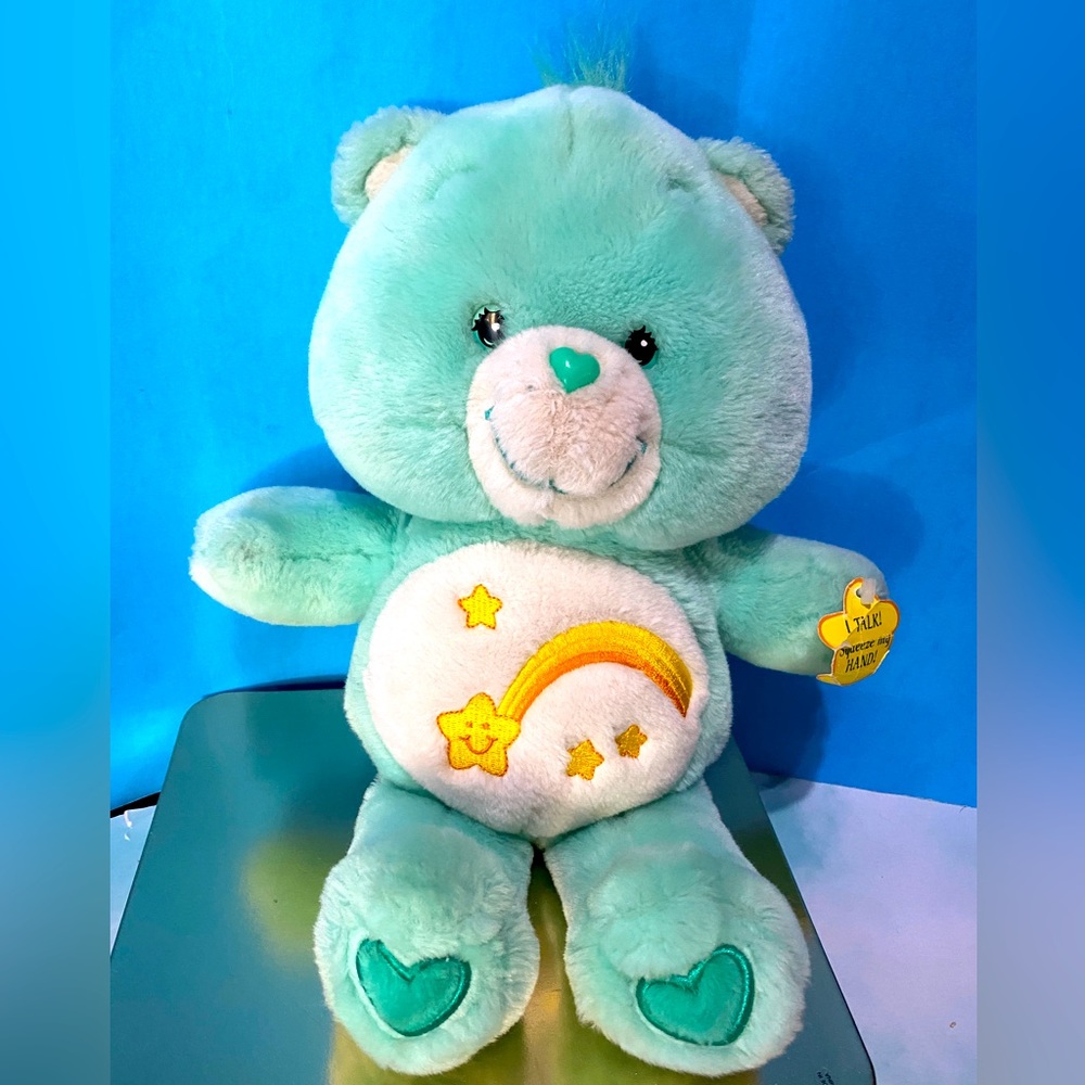 CARE BEARS VTG 2005 COLLECTIBLE TALKING WISH BEAR PLUSH 14” WORKS GREAT!